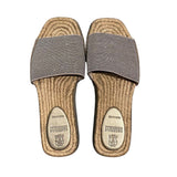 *Brunello Cucinelli Suede & Monili Bead Embellished Slides Flat Espadrilles Sandals, Size 39