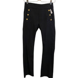 *NWT Flog Sofia Stretch Cotton Gold Buttons High-Rise Skinny Flare Leg Cropped Pants, Size 25 (0)