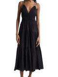 *NWT Ulla Johnson Freya Circle Jacquard Cotton Cami V-Neck Tiered Midi Dress, Size 4