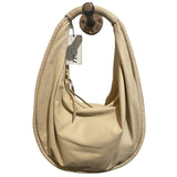 *Cleobella Sansa Leather Braided Trim Half Moon Zip Top Hobo Shoulder Bag