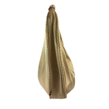 *Cleobella Sansa Leather Braided Trim Half Moon Zip Top Hobo Shoulder Bag