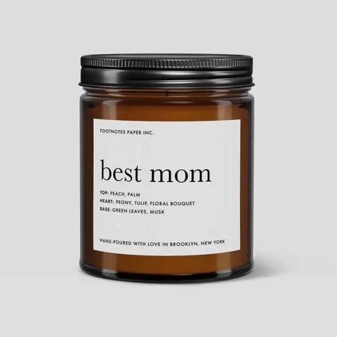 Footnotes Best Mom Tulip & Peony Floral Candle in Apothecary Jar, 8 oz