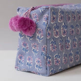 Graymarket Design Malin Periwinkle Block Print Toiletry Bag