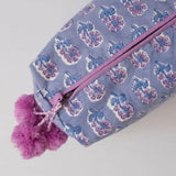 Graymarket Design Malin Periwinkle Block Print Toiletry Bag