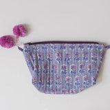 Graymarket Design Malin Periwinkle Block Print Makeup Pouch