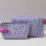 Graymarket Design Malin Periwinkle Block Print Makeup Pouch