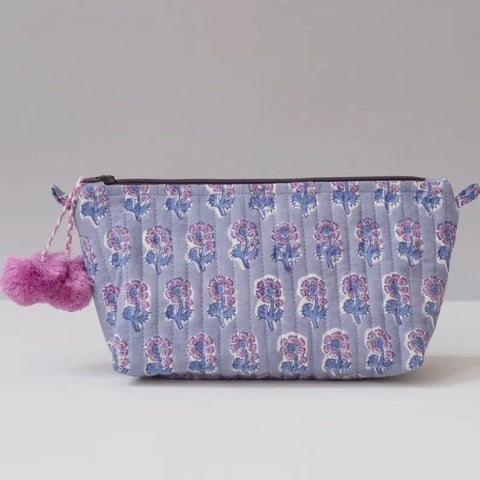 Graymarket Design Malin Periwinkle Block Print Makeup Pouch