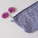 Graymarket Design Malin Periwinkle Block Print Makeup Pouch