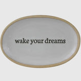 HomArt WAKE YOUR DREAMS Glazed Ceramic Round Dish Tray