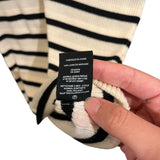 *Theory Leneva Merino Wool Ribbed Stripe Short Sleeve Crew Neck Pullover Sweater, Size S