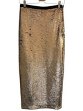 *Cinq a Sept Paula Sequin Pewter Side Zip Midi Pencil Skirt, Size S
