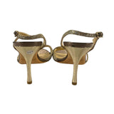 *Jimmy Choo India Glitter Textile Cross Strap Slingback 3.5" Stiletto Sandals, Size 36.5