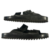*Officine Creative Pelagie Nero Leather Double Slip Strap Slip-On Slide Sandals, Size 38.5