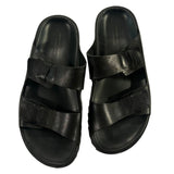 *Officine Creative Pelagie Nero Leather Double Slip Strap Slip-On Slide Sandals, Size 38.5