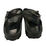 *Officine Creative Pelagie Nero Leather Double Slip Strap Slip-On Slide Sandals, Size 38.5