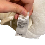 *Blanc Noir Aspen Faux Fur Rib Trim Hoodie Zip-Front Cropped Bomber Jacket, Size M