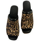 *M. Gemi Greta Leopard Suede Leather Slide Platform Clog, Size 41