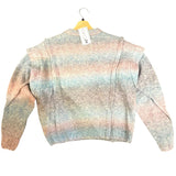 *IRO Valya Alpaca & Wool Blend Ombre Stripe Pleated Crew Neck Pullover Sweater, Size XS