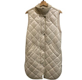 *Adroit Atalier Destiny Diamond Quilted Down-Filled Sleeveless Long Parka Vest, Size XS
