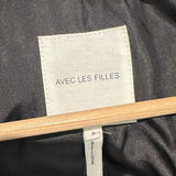 *Avec Les Filles Faux Leather Diamond Quilted Notch Collar Tie Waist Trench Coat, Size S