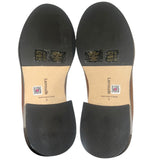 *Larroude Bobbie Leather Shearling Trim Gold Buckle Vamp 1.5" Block Heel Loafers, Size