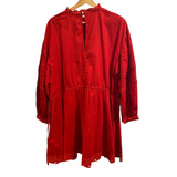 *NWT Damson Madder Clancy Eyelet & Lace Trim Long Sleeve High Neck Mini Dress, Size DM 12=US 8