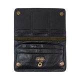 ^Callleen Cordero Rena 2 Leather & Brass Top Handle Bi-Fold Wallet Cliutch