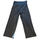 *Paige Anessa Coated Denim High-Rise Wide Leg Ankle Jeans, Size 28 (6)