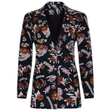 *Carolina K Alicia Cotton Floral One Button Notch Label Blazer, Size S