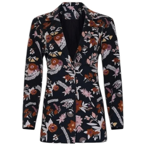 *Carolina K Alicia Cotton Floral One Button Notch Label Blazer, Size S