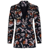*Carolina K Alicia Cotton Floral One Button Notch Label Blazer, Size S