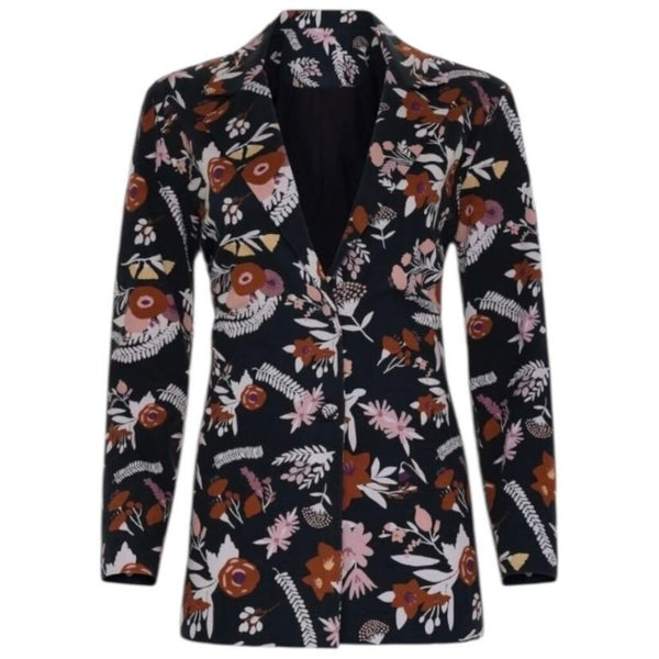 ^Carolina K Alicia Cotton Floral One Button Notch Label Blazer, Size S