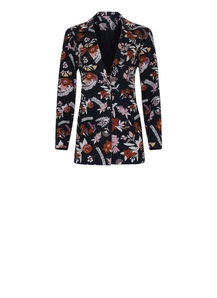 *Carolina K Alicia Cotton Floral One Button Notch Label Blazer, Size S