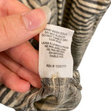 *Ulla Johnson Finley Cotton Stripe Long Blouson Sleeve Button-Up Crew Neck Top, Size 8
