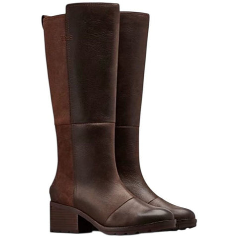 *NWT Sorel Cate Waterproof Leather & Suede Round Toe Lug Sole Knee High Pull-On Boots, Size 8