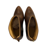 *Nisolo Dari 2.0 Leather Almond Toe Back-Zip Stacked Heel Bootie, Size 8