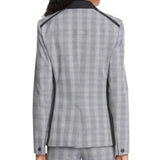 *Rag & Bone Rylie Stretch Wool Glen Plaid Grosgrain Trim Single Button Notch Collar Blazer, Size 6