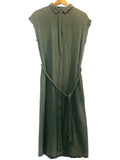 *XiRENA Cotton Gauze Sleeveless Collared Button-Up Belted Midi Dress, Size XS