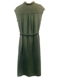 *XiRENA Cotton Gauze Sleeveless Collared Button-Up Belted Midi Dress, Size XS