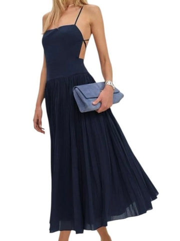 *NWT Reformation Perlette Cotton Blend Fitted Bodice Open Back Gathered Midi Skirt, Size 0