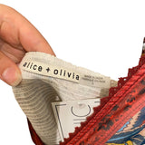 *Alice + Olivia Alexandria Floral 3/4 Flare Sleeves V-Neck Open Back Button-Up Tassel Trim Maxi Dress, Size 0