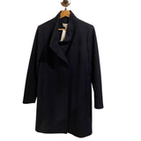 *Reiss Mia Wool Blend Stand Collar Hidden Button Front Mid-Length Car Coat, Size 8