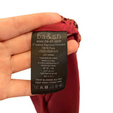 *ba&sh Gigi Fall Floral Long Blouson Sleeve V-Neck Contrast Trim Midi Dress, Size bs1=US 4