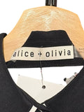 *Alice + Olivia Willa Stace Face Silk Long Sleeve Button-Up Shirt Top, Size M