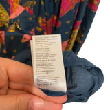 *Farm Rio Patchwork Bananas Cotton Balloon Sleeve Ruffle Yoke Mini Trapeze Dress, Size S