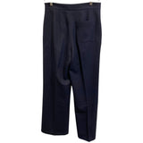 *Sezane Marino Wool Blend Twill High Rise Wide Leg Crested Button Sailor Pants, Size FR38=6
