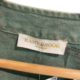 *Ramy Brook Metal Button Embellished Hook & Eye Closure Banded Collar Short Jacket, Size S