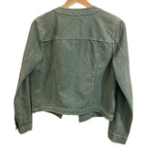 *Ramy Brook Metal Button Embellished Hook & Eye Closure Banded Collar Short Jacket, Size S