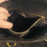 *Miu Miu Suede Quilted Flap Front Snap Closure Top Handle Tote Bag w/Crossbody Strap