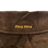 *Miu Miu Suede Quilted Flap Front Snap Closure Top Handle Tote Bag w/Crossbody Strap